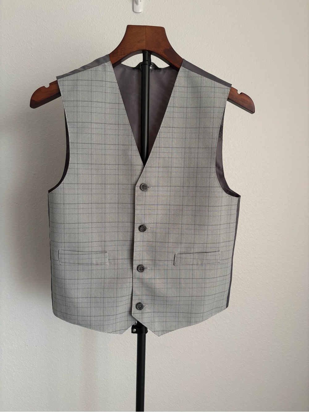 George Light Gray Plaid kid’s Waistcoat Vest 12